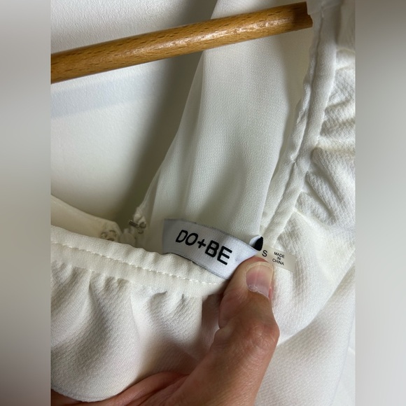 Do+Be Romper Old Money White Ruffle Sleeveless Career Professional Size S - Picture 12 of 15